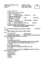 Kiểm tra 1 tiết môn Công nghệ lớp 6 - Trường THCS Hoàng Lam